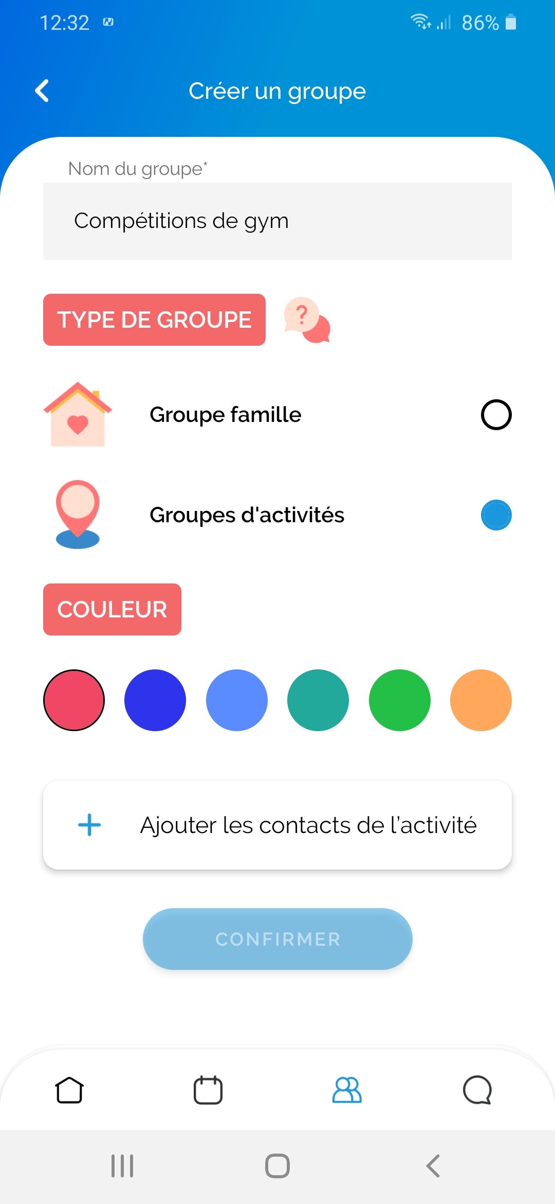 agenda et messagerie sur application cmabulle