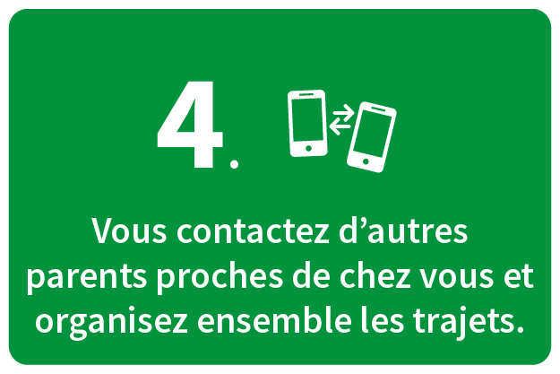 contact et organisation pour partager les trajets entre parents